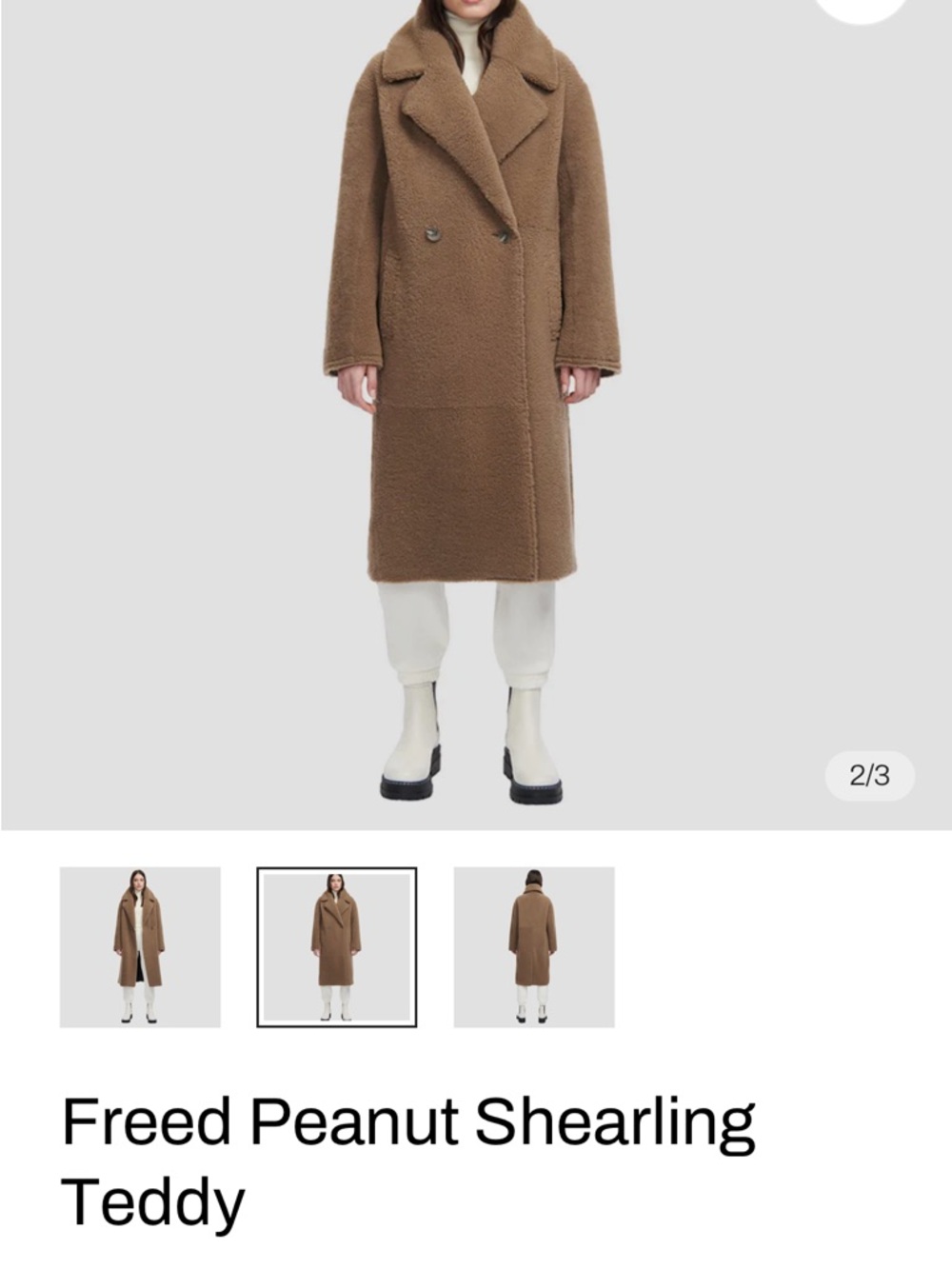 Peanut genuine Shearling Teddy Coat - Brown